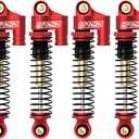 43mm Aluminum Front & Rear Shocks for 1/24 Axial SCX24 Bronco/JLU CRC/Deadbolt/Gladiator /C10 Upgrade Parts (4PCS Red)