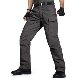 FREE SOLDIER Men's Tactical Pants Water Resistant Ripstop Cargo Work Lightweight EDC Hiking Pants with Multi Pockets (46W x 30L, Gray)