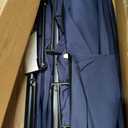Garvee 15 ft Rectangular Patio Umbrella with Base Included - Large Patio Umbrella with Crank Handle, UV Protection for Outdoor Market, Backyard, Pool - Navy Blue, 15FT No Solar Light