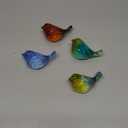 HDCRYSTALGIFTS 4PCS Colorful Crystal Birds Figurines - 3'' Art Glass Birds Animal Collectible Figurines Gifts for Women Bird Lovers Home Tabletop Office Decor