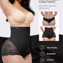 SHAPELLX Shapewear Tummy Control Panties for Women Underwear High Waisted Faja Body Shaper Stomach shapewear (Black, L)