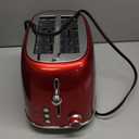 Roter Mond 2 Slice Toaster Retro Stainless Steel with Bagel, Cancel, and Defrost Functions, 6 Bread Shade Settings, Extra Wide Slots and Removable Crumb Tray, Red