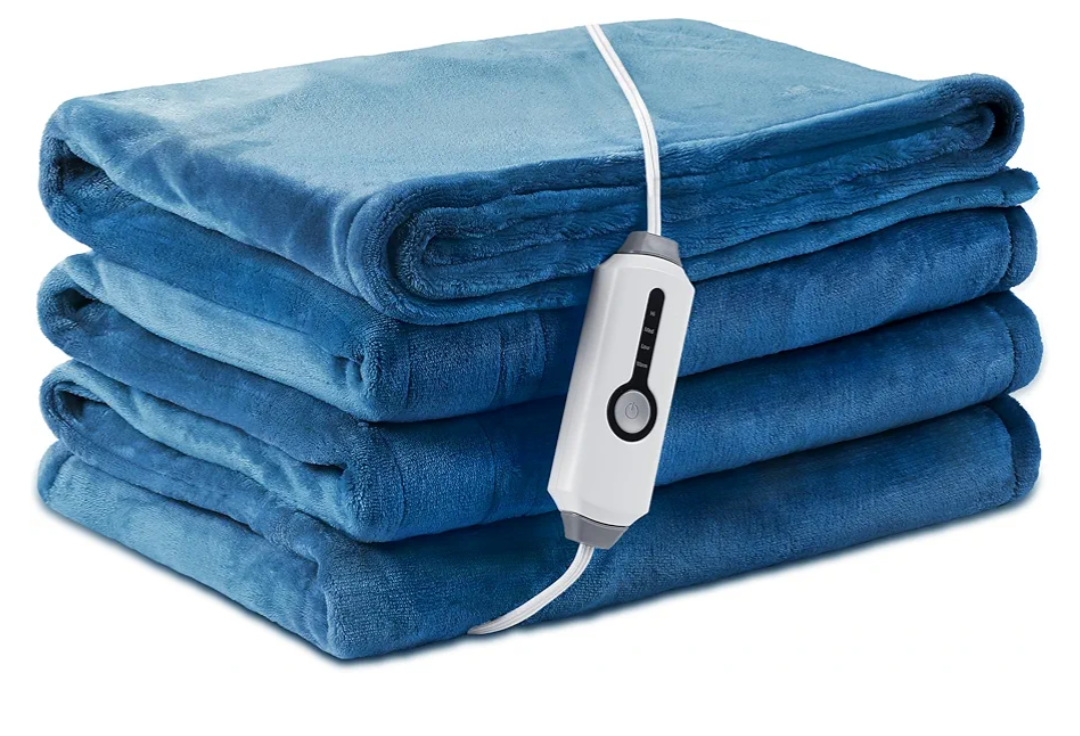 Electric Heated Blanket Full Size 72"×84", Luxurious Breathable Flannel with 4 Heat Settings, 10-Hour Auto Shut-Off & Overheat Protection, for Bed & Couch, Cozy Gift - Lake Blue
