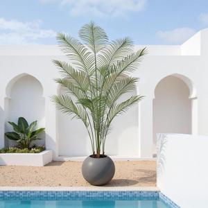 7FT Artificial Palm Tree Multileaf Tall Faux Plants Indoor & Outdoor
