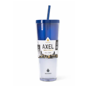 Manna™ Axel™ Plastic Tumbler & Straw Set - Blue