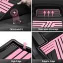 Rubber Floor Mats & Cargo Liner for Honda CR-V 2026-2023 (Include Hybrid) | All Weather Custom Fit Floor Liners with Cargo Mat (Upper Position) Full Set, Black & Pink