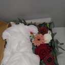 Lisuun Wedding Arch Flowers, Artificial Flowers for Decoration, 2pcs Flower Swag and 1 pcs Semi-Sheer Chiffon Table Runner Swag for Beautiful Dream Wedding Ceremony Floral Decor - Pack of 3