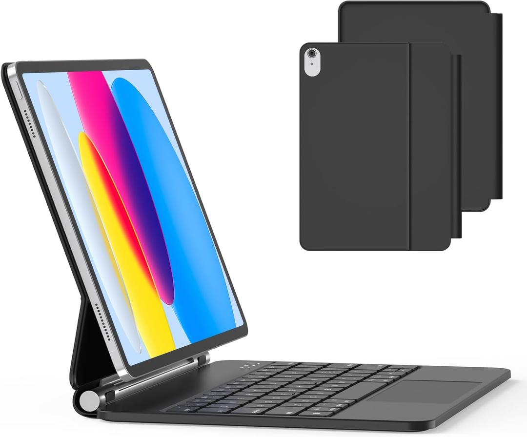 Keyboard Case for iPad 11th (A16,2025) & 10th Generation (2022)- Magnetic Case for iPad 10.9 inch 10th / 11th Gen. Magic Keyboard Backlits, Floating Cantilever Stand, Black