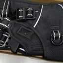 PoyPet No Pull Dog Harness, No Choke Front Lead Dog Reflective Harness, Adjustable Soft Padded Pet Vest with Easy Control Handle for Small to Large Dogs (Black,S)