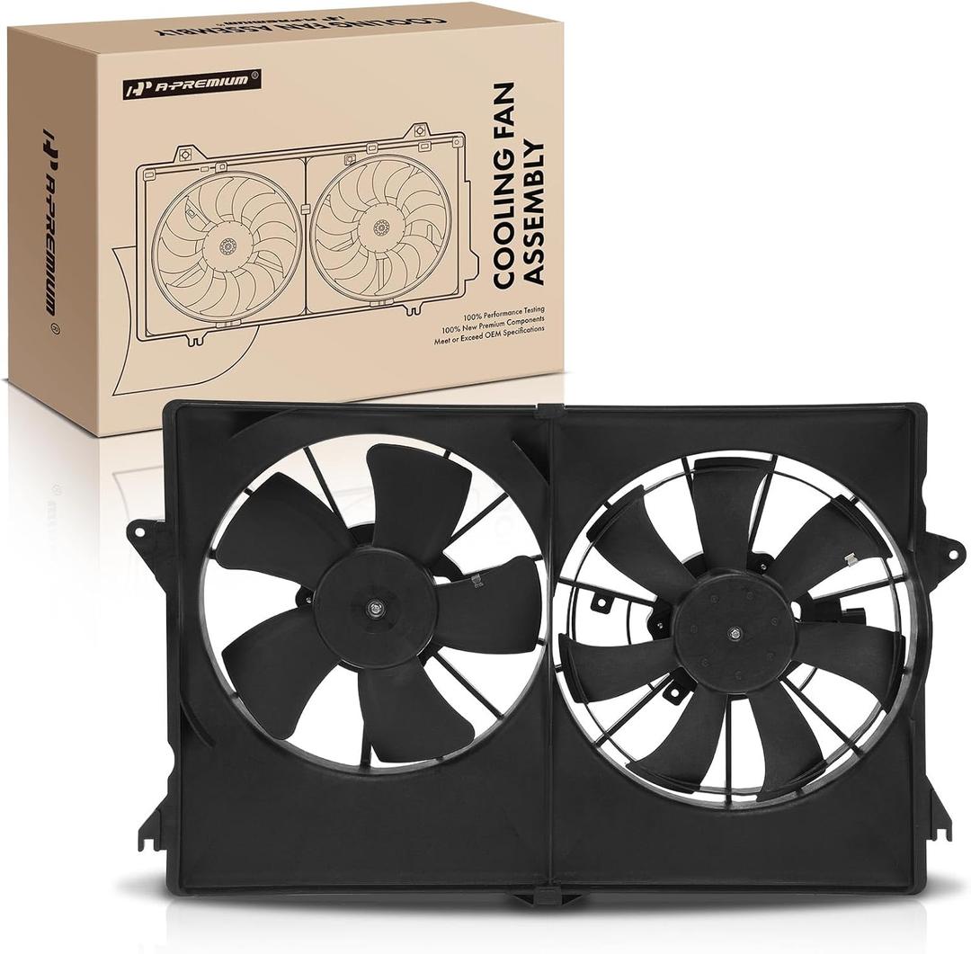 A-Premium Engine Radiator Cooling Fan Assembly Compatible with Select Chrysler Models - Pacifica 2004 2005 2006 2007 2008 - Replace # 5102428AA, 5102429AA
