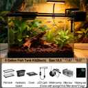 5 Gallon Fish Tank, Aquarium Plastic Starter Kit with Filter, led Light, sponge, and filter ball, Fish Tank for Betta, Plastic Nano Aquarium with Lid(18.5*7.87*8.07 inch / Black) (5 Gallon Fish Tank)