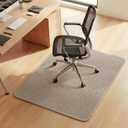 Aothia Textilene Chair Mat for Hardwood Floors - Heavy Duty Non-Slip Desk Floor Protector, Durable PVC & Polyester Blend, Easy to Clean, Ideal for Home Office (36"x47", Brown Beige)