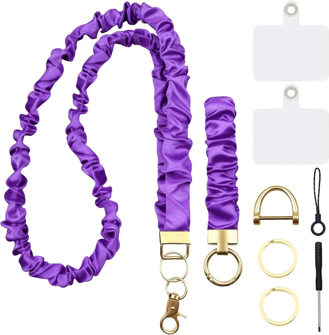Phone Lanyard Wrist Strap,Cell Phone Lanyards for around the Neck,Unisex Scrunchie Lanyard