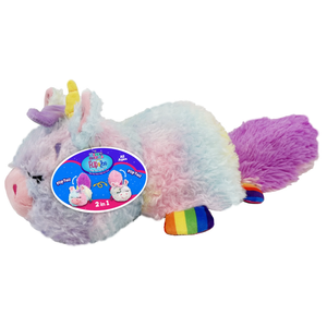 Happy Nappers FlipaZoo Unicorn Children's Plush Toy, Reversible, Sparkle/Rainbow