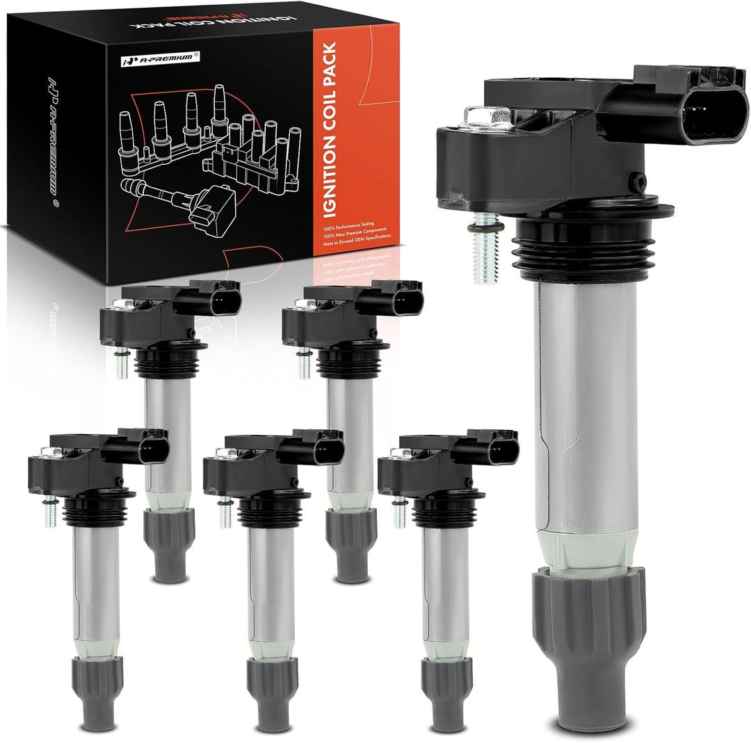 A-Premium 6PCS Ignition Coil Packs Compatible with Buick, Cadillac, Chevy & GMC Vehicles - 2.8L, 3.0L, 3.2L, 3.6L - Enclace 2008-2024, CT4 2022-2024, Equinox 2008-2017, Impala 2012-2018, G6 2007-2009