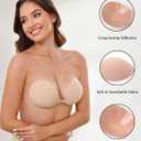 MITALOO 2026 Seamless Sticky Bra Adhesive Bra Push Up Invisible Strapless Backless Covers for Women Nude (Beige)