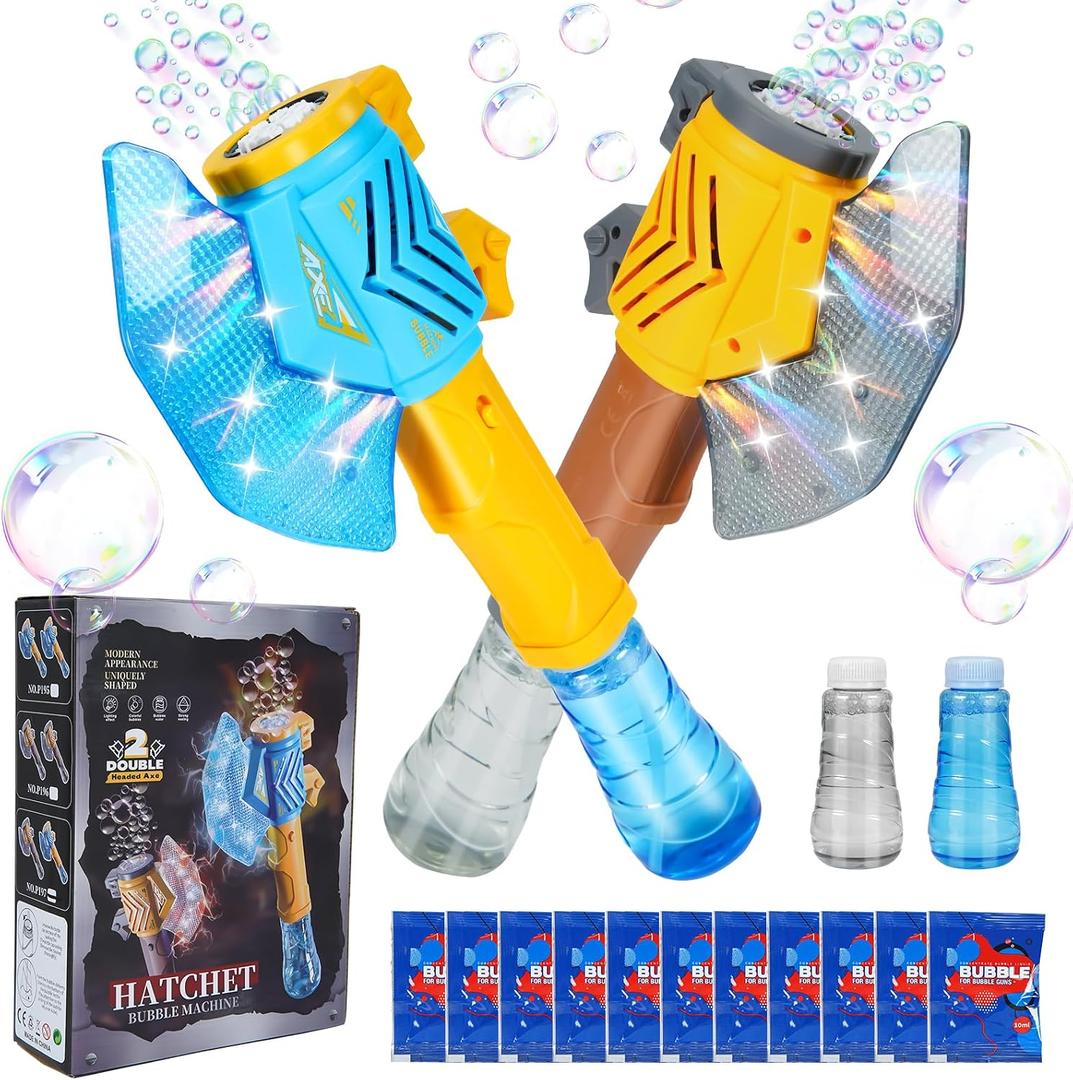 Bubble Machine Gun for Kids,Bubble Wands for Toddlers Toys 3+ Years Old,Summer Toys,Toy for Boys Girls Outdoor Indoor Birthday Wedding Party,Gifts (Blue&Brown)