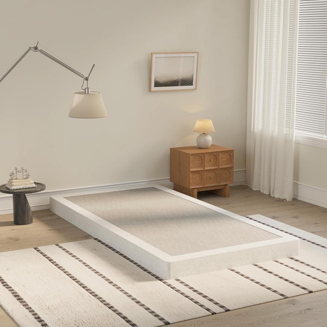 Box Spring for Twin Bed 4 Inch - Heavy Duty Metal Mattress Foundation with Easy Clean Cover,Metal Low Profile Twin Box Spring Only,Noise Free,Easy Assembly, 
Product Dimensions	74.6"L x 38"W x 4"H