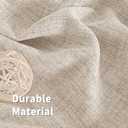 BGment Linen Curtains 48 Inch Length 2 Panels, Rod Pocket and Back Tab Light Filtering Textured Window Drapes for Bedroom Living Room Bathroom, Natural,42 Inch Wide Each Panel
