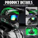 Full Face Dirt Bike Helmet DOT Certified - Complete Adult ATV Helmet Kit with Goggles, Gloves & Mask, Adjustable Visor, Quick Release, Small 