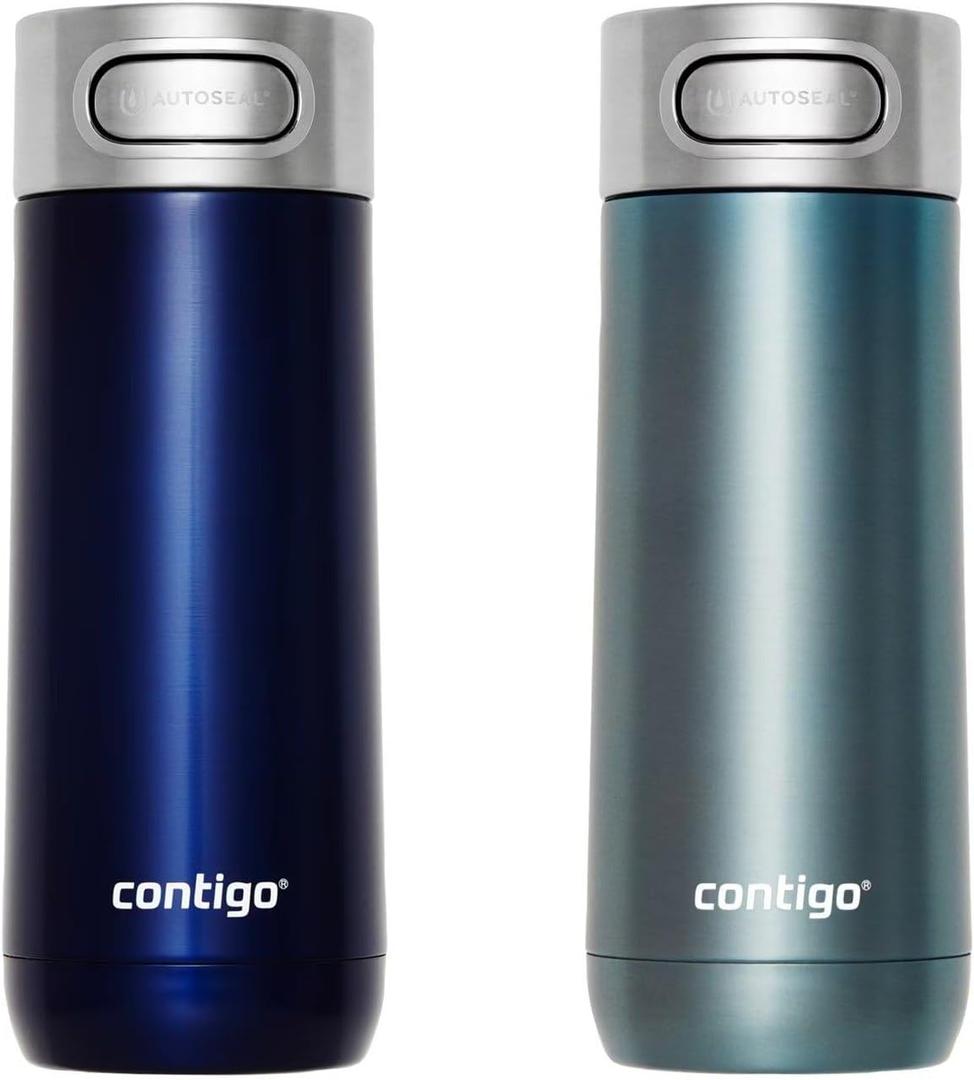 The Luxe Vacuum Insulated Stainless Steel Travel Mug, 14 oz., Monaco and Cotton Candy 2 Pack (Monaco/Cotton Candy), larg