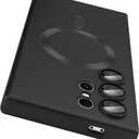 Dinick Designed for Samsung Galaxy S24 Ultra Case with Camera Lens Protector Compatible with MagSafe Soft TPU Bumper Protective Cover Anti-Scratch Matte Back for Samsung Galaxy S24 Ultra Case Black