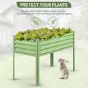 Raised Garden Bed with Legs, 48×24×32in Galvanized Raised Garden Beds Outdoor Elevated Metal Planter Box for Gardening Vegetables Flowers Herb-Green