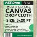 EZ Drop Painter's Large Canvas Fabric Drop Cloth for Painting (5 ft. x 20 ft.)