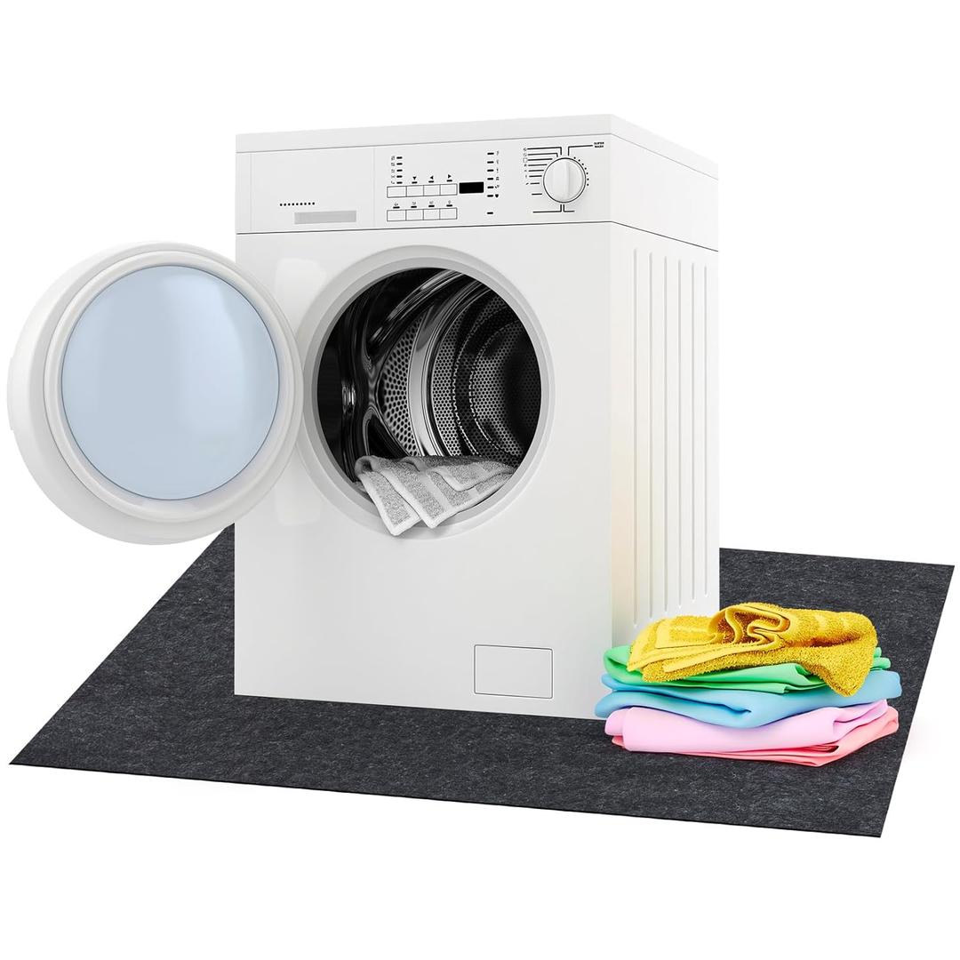 Under Washing Machine Mat 60 x 36 Inches Absorbent Felt Waterproof Floor Mat for Fridge Refrigerator Washer Dryer Floor Protector Freezer Home Appliance, Noise Reducing, can be Cut