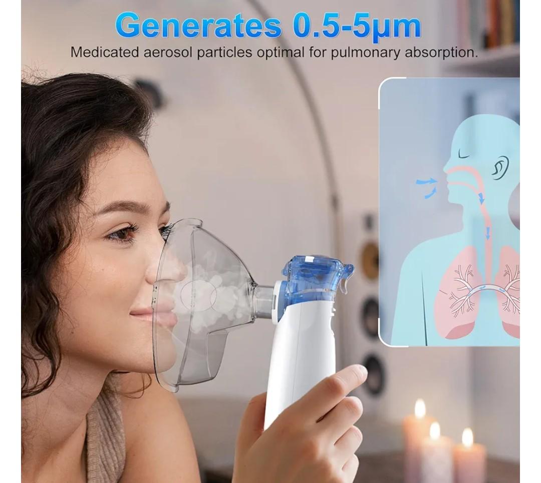 Portable 8cc Mesh Nebulizer with LED Display - Rechargeable Handheld Nebulizer Machine, Quiet Operation, Dual Speeds & Travel Case Included for Adults & Kids