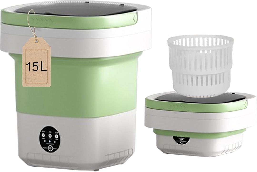 Portable Washing Machine Upgraded Large Capacity Foldable Mini washing machine, small washer for Baby Clothes, Underwear or Small Items, Apartment, Dorm,RV Travel laundry Gift Choice(Green)