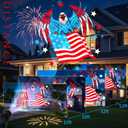 Independence Day Projector Lights 4th of July Projector Patriotic Waterproof Outdoor Indoor LED Spotlight with Dynamic American Flag Patterns for Garden Yard Party Decor (Hawk)