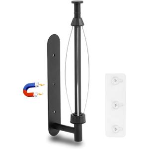 KIHOGEM Magnetic Paper Towel Holder, One Hand Operable Paper Towel Holder Wall Mount Self Adhesive and Strong Magnetic Backing for Kitchen Refrigerator Grill RV(Black)