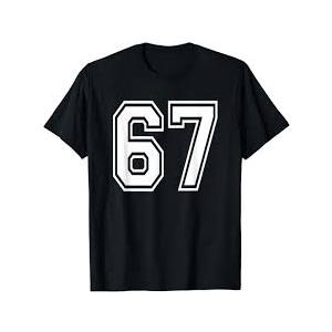 Number 67 Numbered Uniform Sports Jersey Team 67th Birthday T-Shirt Medium