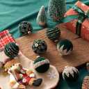 Velvet Christmas Ball Ornaments,Hand Flocking Diamond Setting Shatterproof Tree Decorations, Holiday Wedding Party 12 Pack (Green)