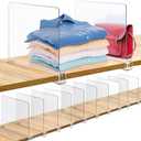 Consevisen Shelf Dividers for Closet Organization and Storage, 12 Pack Acrylic Clear Closet Shelf Dividers for Wood Shelves, Vertical Sweater Handbag Purse Organizer for Bedroom Kitchen Office