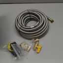 36 Foot 350PSI High Pressure Braided Propane Hose Extensions with Brass Gas Ball Valve, with Conversion Coupling 3/8" Flare to 1/2" Female NPT, 1/4" Male NPT, 3/8" Male for BBQ Grill, Fire Pit, Heater