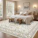 Area Rugs 10x14 Living Room Rug: Washable Rug Soft Vintage Boho Carpet Indoor Floor Non-Slip Stain Resistant Large Carpets for Bedroom Dining Room Farmhouse Nursery Home Office Beige