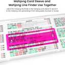 Mahjong Card Sleeve Positioning Set (Includes 4Pcs Mahjong Card Sleeve and 4Pcs Line Finder),Use together to Protect Your Mah jong Cards and Quickly Identify Winning Combinations During Gameplay,Pink