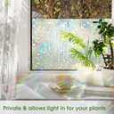 Window Privacy Film, Stained Glass Window Films 3D Rainbow Decorative Static Cling Iridescent Window Tint Heat Blocking Decals Covering for Home Door Vinyl 23.6" x 78.7"