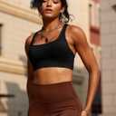 RUNNING GIRL Sports Bras for Women,Y-Back Medium Support Workout Sports Bra Padded Racerback Supportive Bras Push up (L)