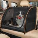 Dog Car Seat, Enclosed Carrier for Pets Travel Safety Dog Crate Soft-Sided Covered Car Kennel Carrier for Backseat for Medium Dogs