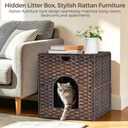Cat Litter Box Enclosure, Hidden Litter Box Furniture with Litter Mat