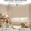MYshade Cordless Blackout Cellular Shades for Windows, Honeycomb Window Shades with Thermal Insulation, Child & Pet Safe Room Darkening Shade, Easy Install,39" W x 72" H, Beige