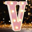DyingSwan Small Led Marquee Letters, Light Up Letters, 8.58 Inch Led Letter Lights, Battery Powered Lighted Sign for Table, Party, Birthday, Christmas Decor (Letter V)