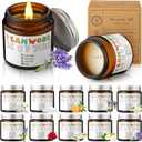MTLEE 10 Pcs Christmas Thank You Gift Candles Scented Soy Jar Candle Bulk Inspirational Team Coworker Gifts Bulk 3.5 oz Staff Appreciation Gifts for Women Employees Teacher Boss Yoga Home(Team)