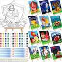 Tenceur 12 Sets Football Sports Paint by Numbers Kit Pre Drawn Canvas Painting Set with Easels Paints and Brushes for Kids Beginners Classroom Party Group and Team DIY Art Activities