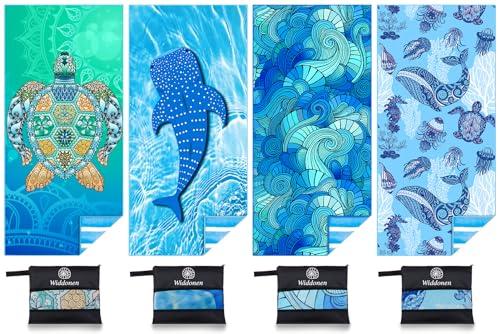 3 Pack Microfiber Thin Lightweight Beach Towel Sand Free Quick Dry Absorbent Compact Towels for Swimming Pool Camping Beach Accessories Large Easy Pack Travel Things for Vacation Essentials Adult Gift