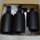 No Drill Wall Mount Shampoo and Conditioner Dispenser for Shower Gel Body Wash Soap Bottle Container Pump Black Refillable 3 Chamber Bottles, Bathroom Shampoo Dispenser for Shower Set Wall Mounted