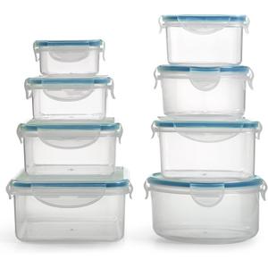 FOOD S16 Piece Food Storage Set Includes Air-Tight Locking Lid s TORAGE SET 16 PCS